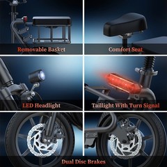 750W Peak Electric Scooter for Adults with Seat, 48V 10.4Ah 22MPH 28 Miles Range