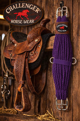 Western 27 Strand Double Weave Purple Mohair Roper Cinch 97RT07PP