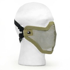 Airsoft Face Mask Half Metal Wired Steel Mesh Protection Gear Tactical Tan