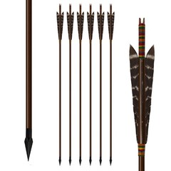 12Pcs 33″ Handmade Bamboo Hunting Arrows Tradition Japanese Kyudo Eagle Feather