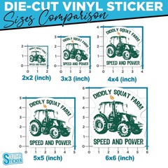 3pc Diddly Squat Farm Tractor Stickers, 3 Inch Vinyl Decal