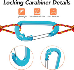6PCS 3» Carabiner Clip Aluminum Large D-Shape Spring for Keychain, 3 inch Heavy