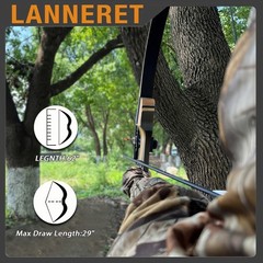 Wooden Recurve Bow Set for Adult,left ＆ right,25-50Lbs,hunting ＆ target practice