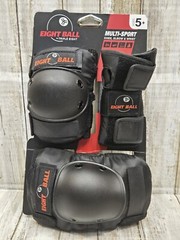 Eight Ball Kids 5+ Wrist Knee Elbow Pads Multi Sport Protective Pad Set Black