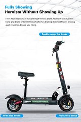 Folding Electric Scooter for Adults with 800W Motor 28Mph Off-Road with Seat kT