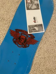 Powell Peralta 80s Reissue Skull & Sword Skateboard Deck Blue Bones Brigade