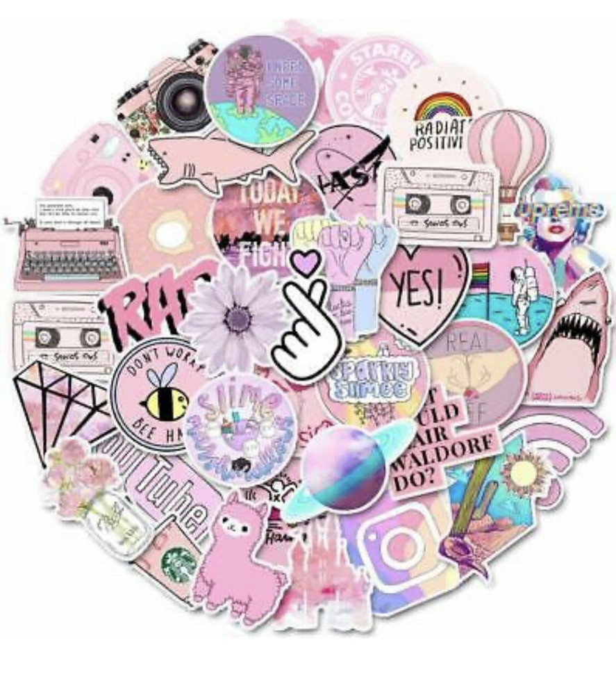 100 PCS Mix VSCO Cute Stickers for Hydro Flask, Cute Waterproof Trendy Stickers