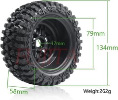 fujita 1/7 1/8 RC Short Course Truck Desert Off-Road Tire 135mm Black