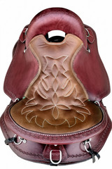 TRACKING ENDURANCE RACING LEATHER HORSE SADDLE ON FIBERGLASS TREE