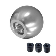 BDZMC Car Round Ball Gear Shift Knob, Aluminum Alloy Gear Shift Stick Silver