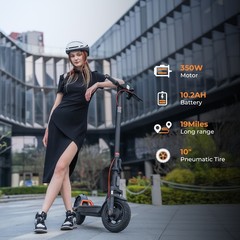 Electric Scooter Adults, 19 Miles Range,10″ Tires,Commuter, APP & Shock Absorber