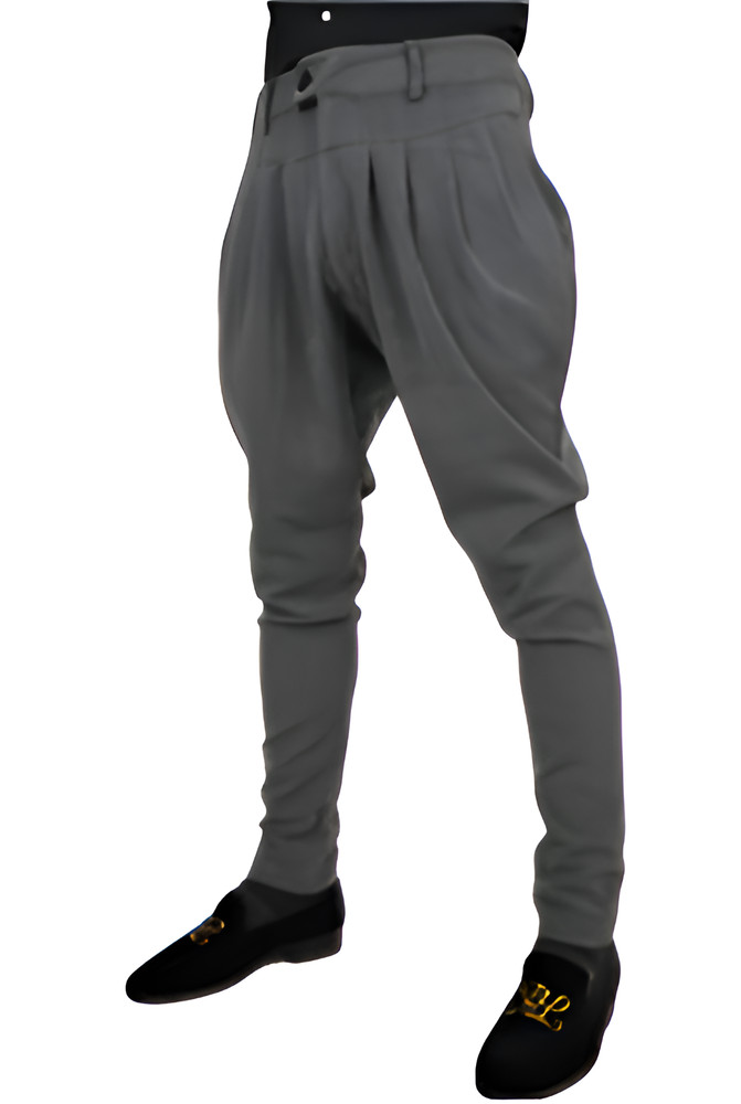 Elegant Men Gray Breeches Horse Riding Trousers Hunting Pants Baggy Sports Pants