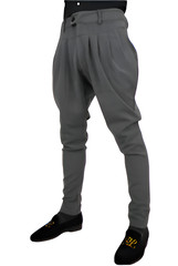 Elegant Men Gray Breeches Horse Riding Trousers Hunting Pants Baggy Sports Pants