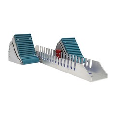 Adjustable Track Starting Blocks Aluminum Alloy Rail Rubber Pedals Silver/Blue