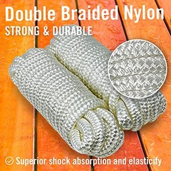 Dock Lines for Boats 3/8″ x 15ft, 2 Pack Double Braided 3/8″ x 15 Ft White 2 Pk
