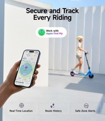 NAVEE K100 Max Kids Electric Scooter w/ APP Control, 3 Heights, Safe 12.4MPH