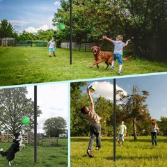 Tetherball Ball and Rope, 12 FT Tetherball Set, Adjustable Tether Ball Pole w…