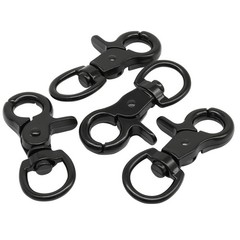10 PCS Black Swivel Trigger Snap Hook Stainless Steel Heavy Duty Scissor Clip