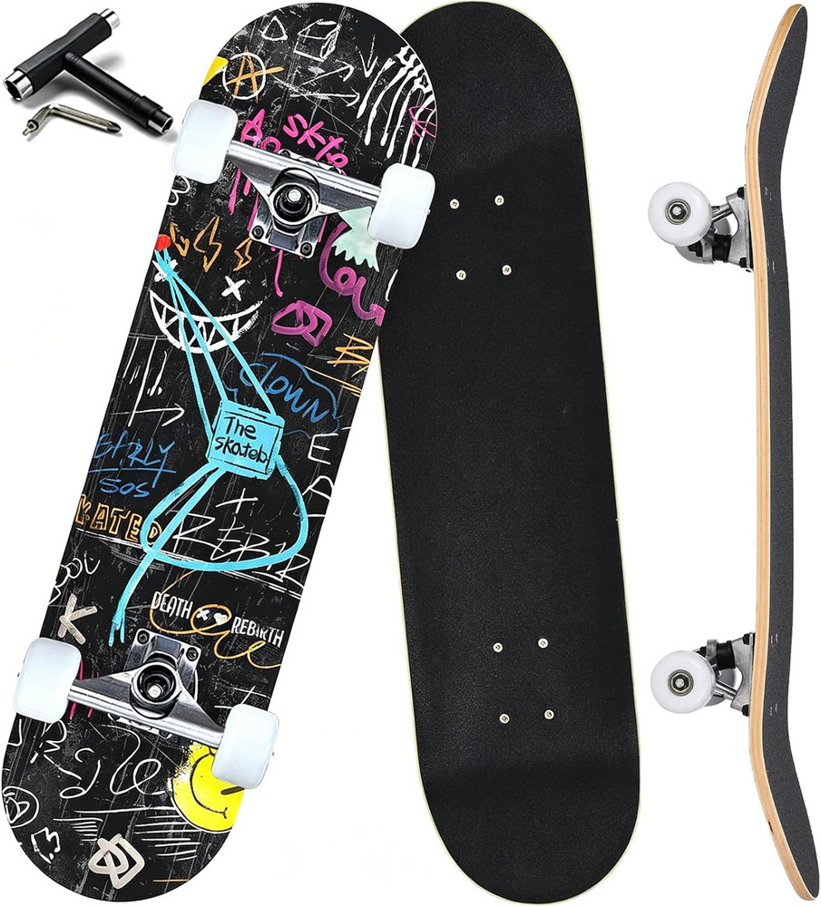 Pro Complete Skateboards for Beginners Girls Boys Kids Youths Teens Adults 31″X8