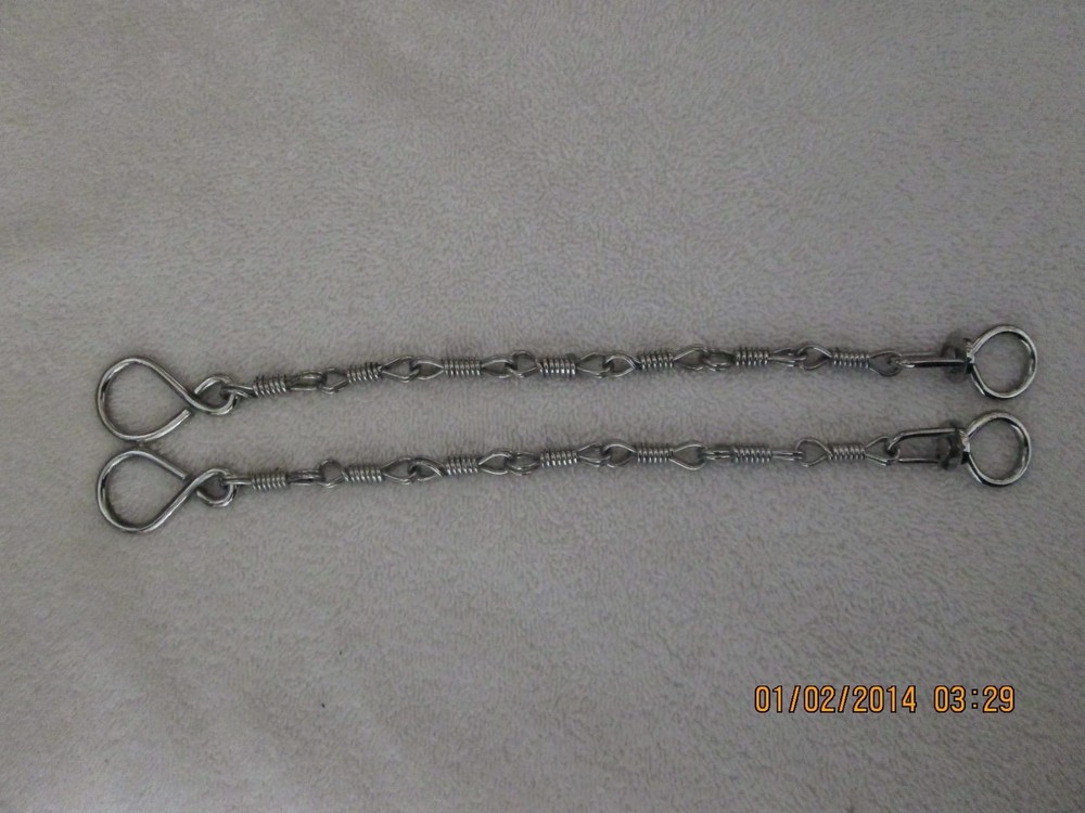 Rein Chains Prod. #BBR-03 –12 inches long, Black, Blue, Patina, Stainless Steel
