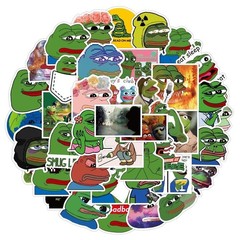 Mix 10/50 PCs Pepe the Frog MEME Cartoon Anime Luggage Sticker-No Duplicate