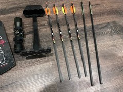 Barnett Quad 400 Camo Crossbow Scope Quiver Bolts Cocking Device Broadheads Wax