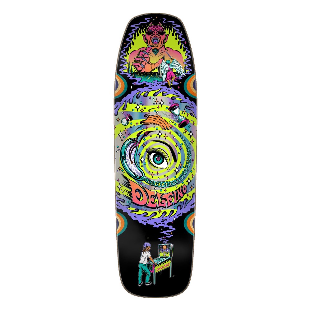 Santa Cruz Skateboard Deck Delfino Pinball Vision 9.14″ x 31.5″