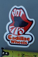 Cadillac Wheels Hot Lips Sexy Red White 70’s Z1A Vintage Skateboarding STICKER