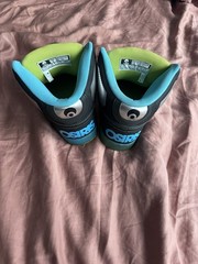 Rare Osiris NYC 83 CLK Men’s Skate Shoes black, cyan, and silver US 11.5