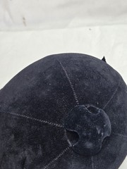 Vintage Equestrian Riding Helmet Hunt Cap Black Velvet English Horse Hat 70s 80s