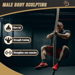 GDHSWJ Gym Climbing Rope, Indoor Outdoor Ropes – Flaxen