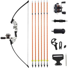 40lb Bowfishing Recurve Bow Set Arrow Reel Straight Bow Archery Hunting Fishing