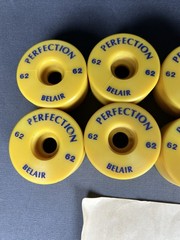Vintage NOS BELAIR Perfection 62mm Roller Skate Wheels Set of 8 Crest Quad New