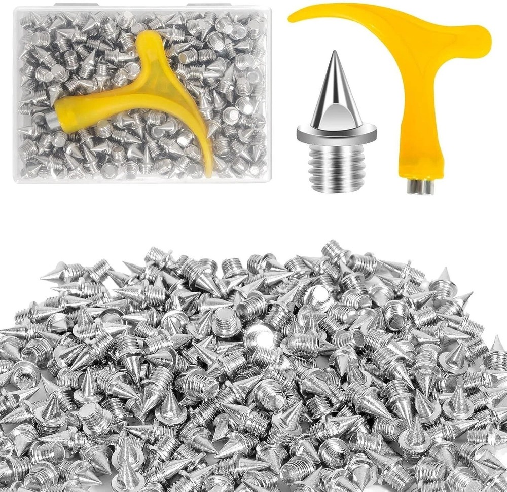1/4 Inch Track Spikes, 130pcs Stainless Steel Pyramid Shoe Spikes with Spike