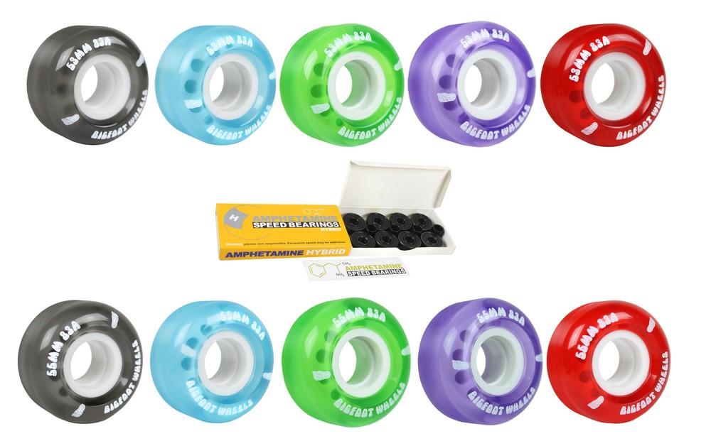 Bigfoot Skateboard Wheels 83A Soft Street Cruiser Filmer with Ceramic Bearings