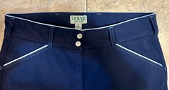 Dover Full Seat breeches- Size 32 Navy with Light blue piping