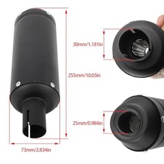 28mm 1.1″ Exhaust Muffler Motorcycle Slip On Muffler Compatible with Dirt Black