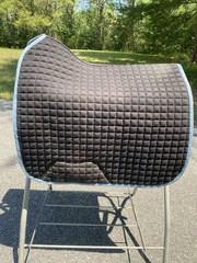 LeMieux ProSport Large Dressage Quilted Suede English Saddle Pad Ice Blue