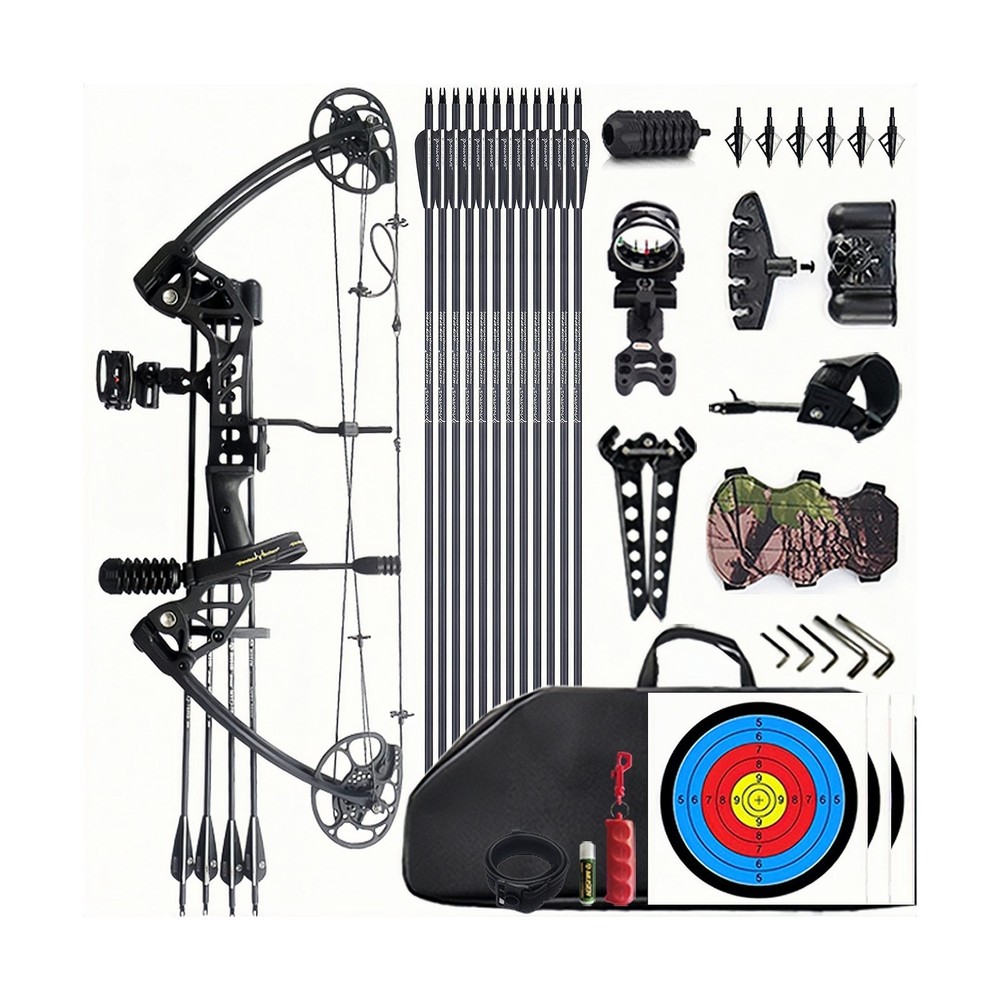 Right Hand Compound Bow – 0-70Lbs Adjustable Hunting Kit for Adults