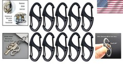 10-Pack Metal Small Carabiner Clips – 1.6 Inch Double-Sided Hooks for Keychains