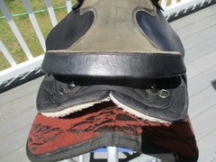 15» SQH BARS SIMCO black Western barrel/ trail saddle leather & cordura USA
