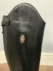 New Secchiari Italy Dressage Riding Boots Black Leather Tall Equestrian Size 41