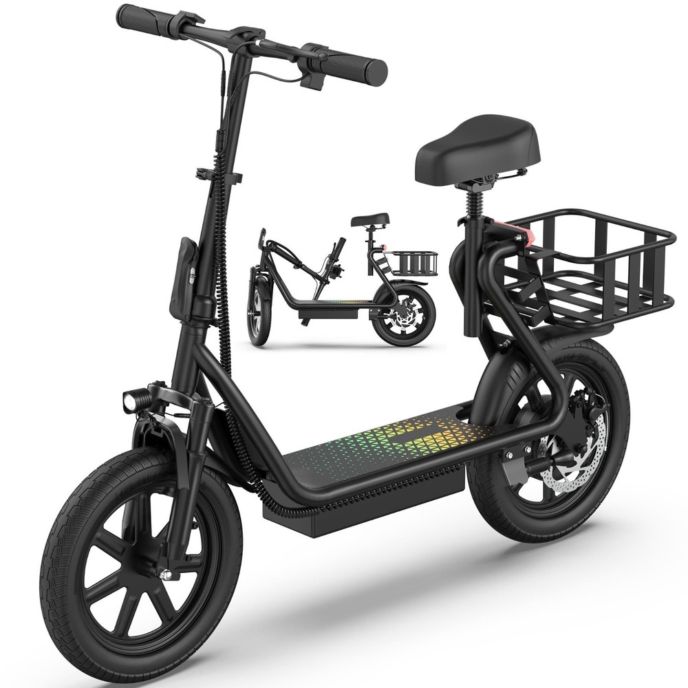 750W Electric Scooter with Seat, Max 28Miles-38Miles 22MPH Commuting E Scooter