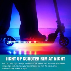Waybelive LED Scooter Deck Light, Skateboard Light Remote Control, 16 purple