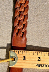 54″ Full Horse English Braided Leather Reins, Made in England, Color: Oak Bark