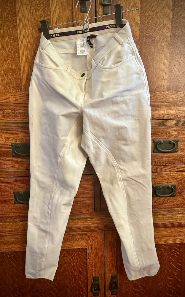 HKM White Full Seat Show Breeches Womens US 30 Silicone Grip Dressage Riding