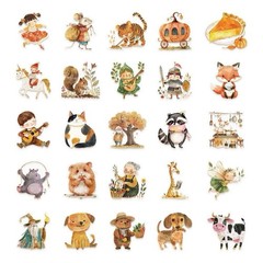 25Pcs Random Cute Fairy Tale Cartoon Animal Fairytale Graffiti Stickers