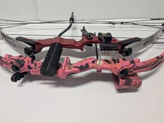 Hoyt Banshee Compound Bow 44in Pink Camo Hoyt USA Cobra Sight Rest Stabilizer
