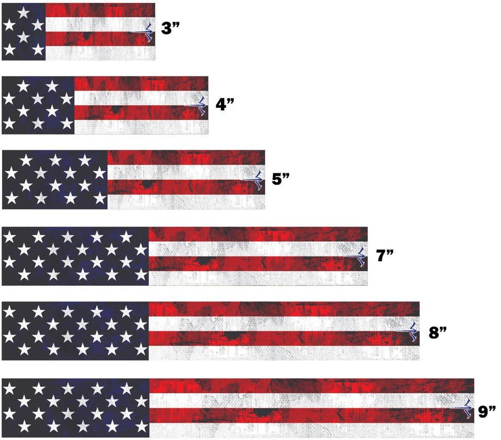 White Water Archery Vintage American Flag Arrow Wraps 15pc Choose Length Width