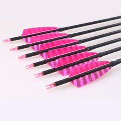 32» Archery Carbon Arrows SP400 with 4″ Turkey Feathers OD7.5mm Hunting Arrows